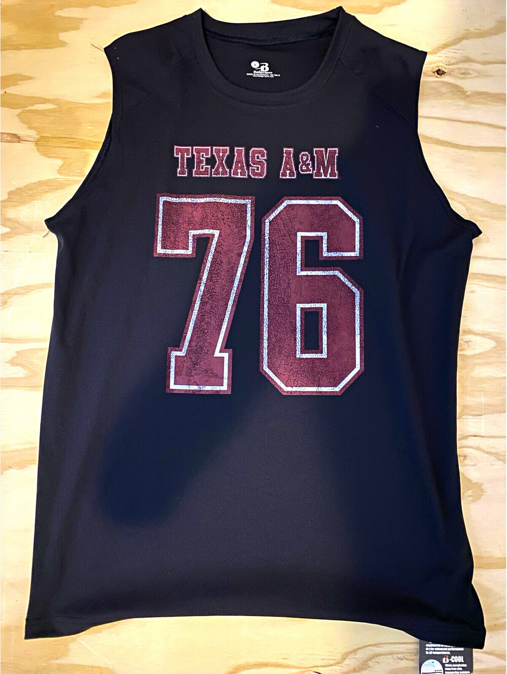 Badger Sport Texas A&M Aggies Sleeveless Shirt "76" Black Size L